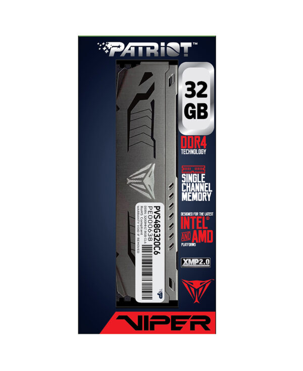 Patriot Viper Steel DDR4 32GB (1 x 32GB) 3200 MHz
