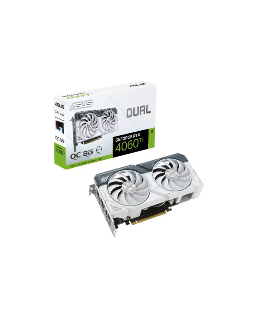ASUS Dual GeForce RTX™ 4060 Ti White OC Edition 8GB GDDR6 ASUS Dual GeForce RTX™ 4060 Ti White OC Edition 8GB GDDR6