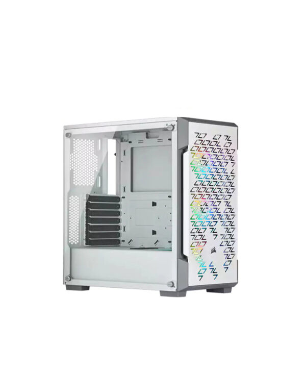 CORSAIR iCUE 220T RGB Airflow Tempered Glass Mid-Tower Smart Case — WHITE
