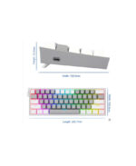 REDRAGON K617 Fizz RGB 60% Gaming Mechanical Keyboard – Red Switches (Grey White) - Image 4
